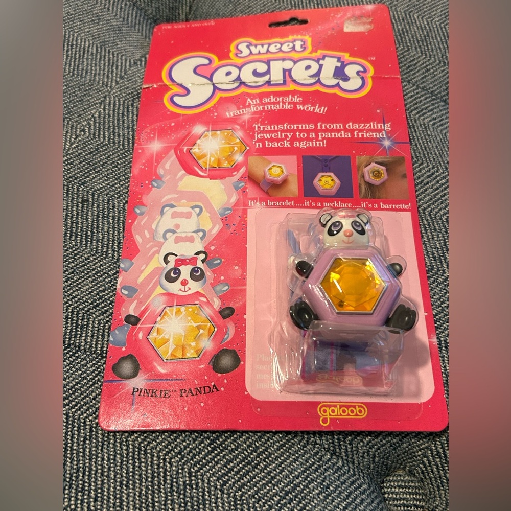 NOC Vintage Galoob Sweet Secrets Pinkie Panda Charm Doll 1984